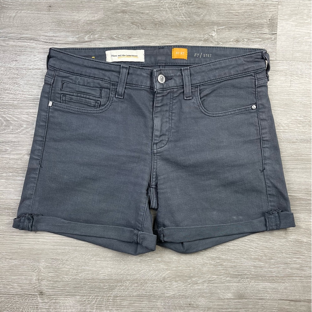 Anthropologie Pilcro and The Letterpress Gray "Stet" Shorts